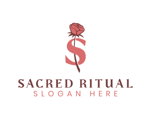 Floral Rose Letter S logo design