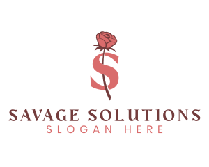 Floral Rose Letter S logo design