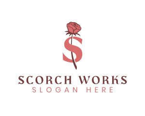 Floral Rose Letter S logo design