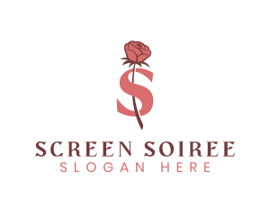 Floral Rose Letter S logo design