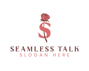 Floral Rose Letter S logo design