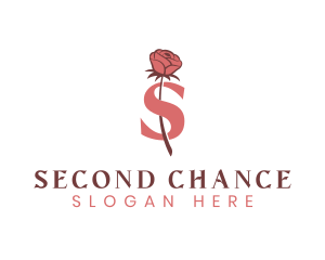 Floral Rose Letter S logo design