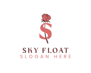 Floral Rose Letter S logo design