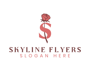 Floral Rose Letter S logo design