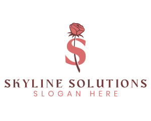 Floral Rose Letter S logo design