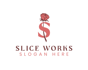 Floral Rose Letter S logo design