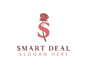 Floral Rose Letter S logo design