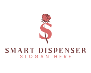 Floral Rose Letter S logo design