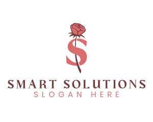 Floral Rose Letter S logo design