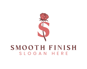 Floral Rose Letter S logo design