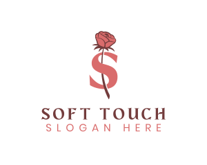 Floral Rose Letter S logo design