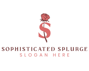 Floral Rose Letter S logo design