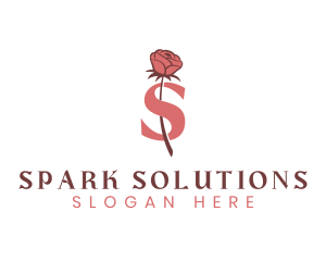 Floral Rose Letter S logo design