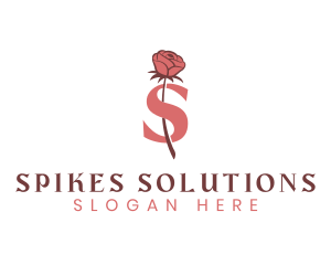 Floral Rose Letter S logo design