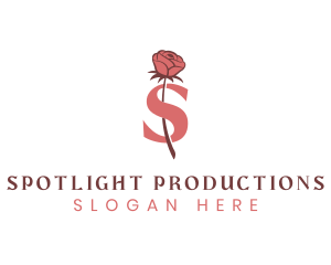 Floral Rose Letter S logo design