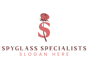 Floral Rose Letter S logo design