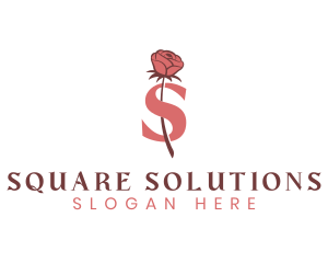 Floral Rose Letter S logo design