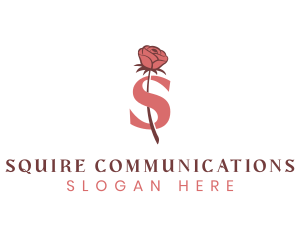 Floral Rose Letter S logo design