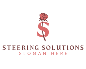 Floral Rose Letter S logo design