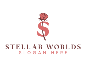 Floral Rose Letter S logo design