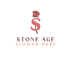 Floral Rose Letter S logo design