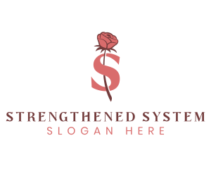 Floral Rose Letter S logo design