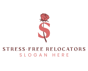 Floral Rose Letter S logo design