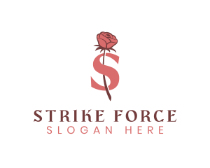 Floral Rose Letter S logo design