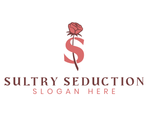 Floral Rose Letter S logo design