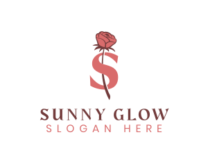 Floral Rose Letter S logo design