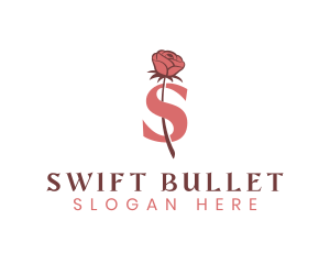 Floral Rose Letter S logo design