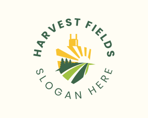 Sunrise Field Landscape logo design