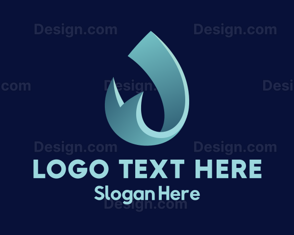 Water Droplet Ribbon Logo