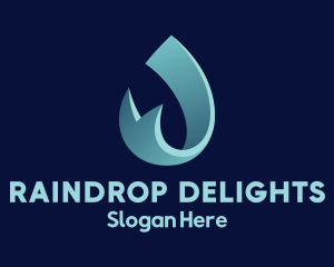 Water Droplet Ribbon logo design