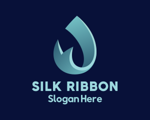 Water Droplet Ribbon logo design