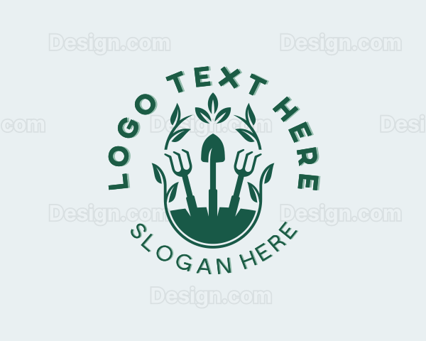 Landscaping Gardening Tools Logo