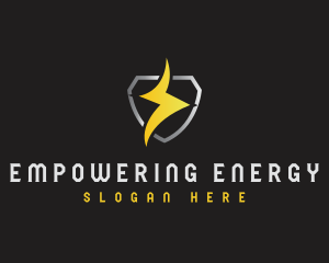 Power Lightning Shield logo design