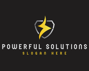 Power Lightning Shield logo design