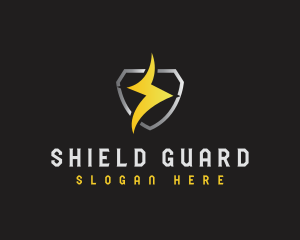 Power Lightning Shield logo design