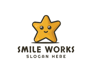 Cute Smiley Star  logo design