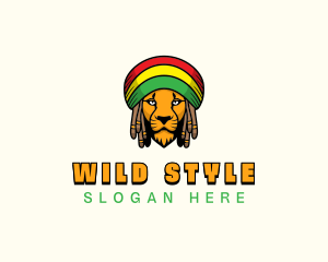 Lion Dreadlocks Rastafari logo design