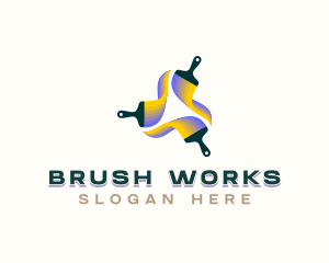 Renovation Paint Brush logo design