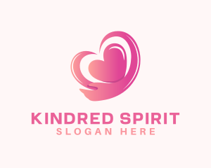 Pink Heart Hand  logo