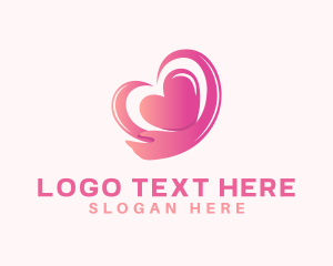 Heart - Pink Heart Hand logo design