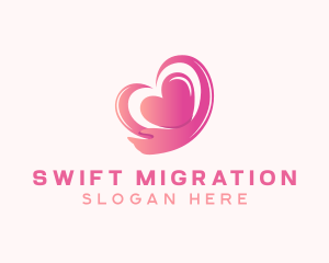 Pink Heart Arm  logo design