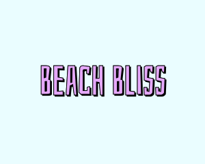 Beach Cartoon Wordmark logo design