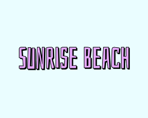 Beach Cartoon Wordmark logo design