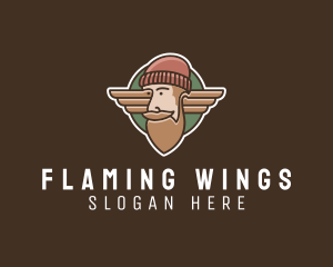 Hipster Lumberjack Wings logo