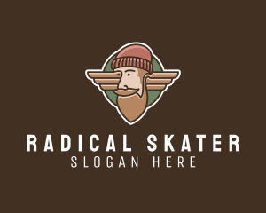 Hipster Lumberjack Wings logo design