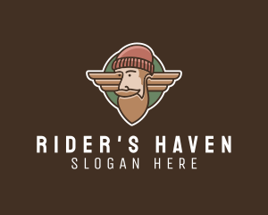 Hipster Lumberjack Wings logo design